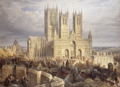 Lincoln Cathedral from the North West, c.1850 by Frederick Mackenzie